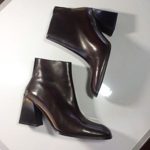 Via Spiga Chocolate Brown Heeled Leather Boots 7.5